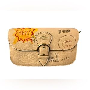 Coach x Basquiat Tan Leather Women's Clutch
